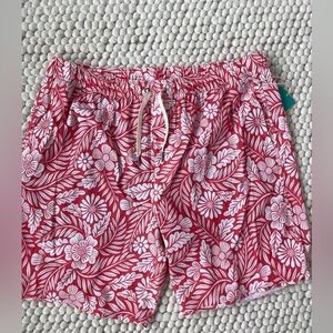 Fair Harbor Red Floral Swim Trunks
